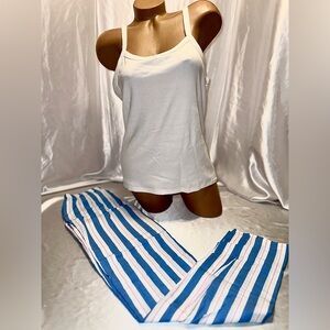 Victoria’s Secret pajama set long tee-jama tank top & pants set striped XXL